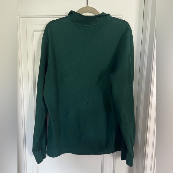 Polo Ralph Lauren Estate Rib Quarter-Zip Pullover – Forest Green, Logo , Size L - Picture 7 of 12